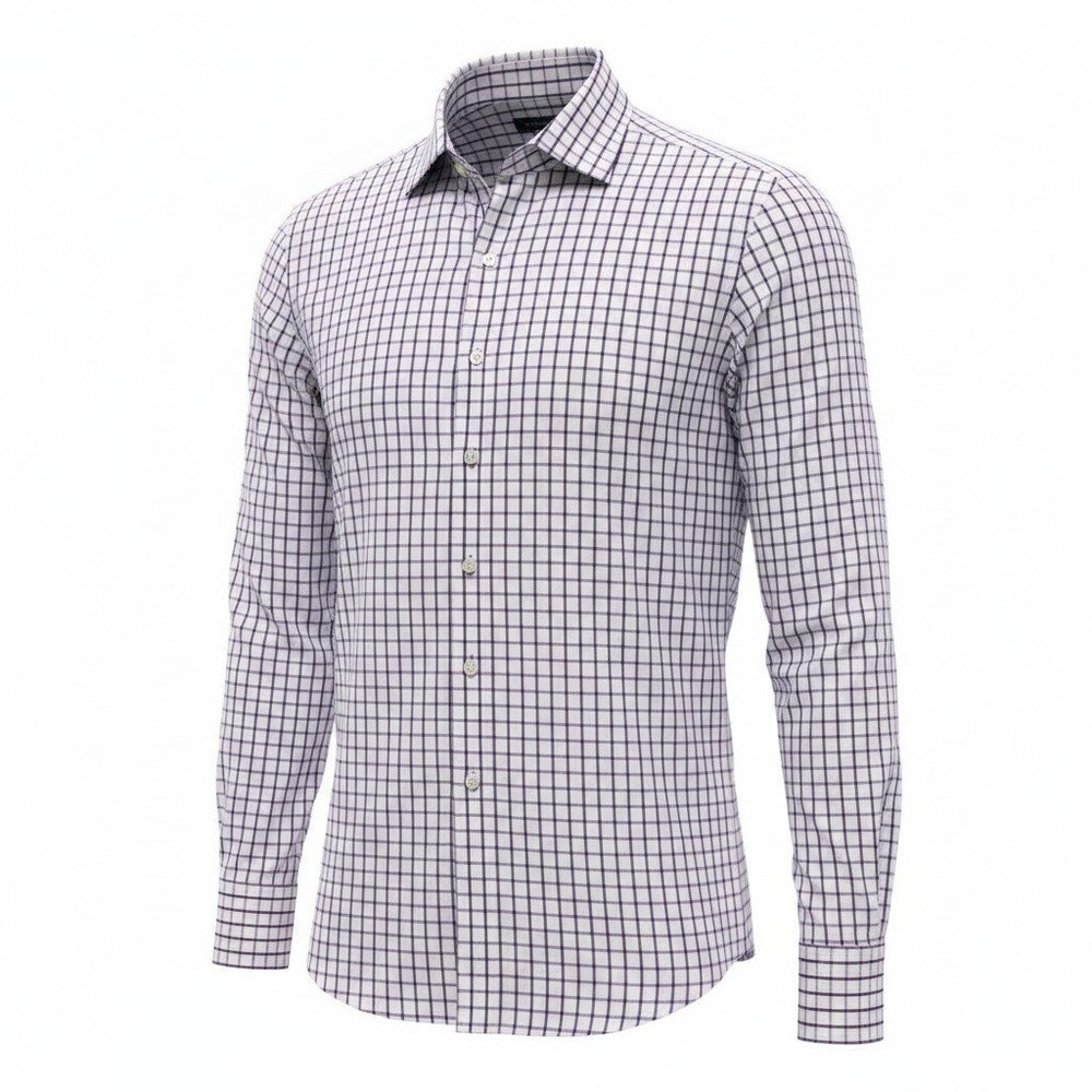 Dress Shirt Tommy Hilfiger 15.5 34/35 Mens Purple‎ Excellent Slim Fit Check